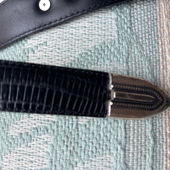 Black Leather Western Belt 36 - 38 - Picture 10 of 10